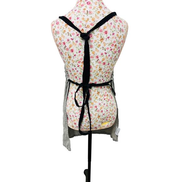 🖤 Pampered Chef Apron Gray Striped Kitchen Cooking Workwear Retro Utility - Picture 3 of 3